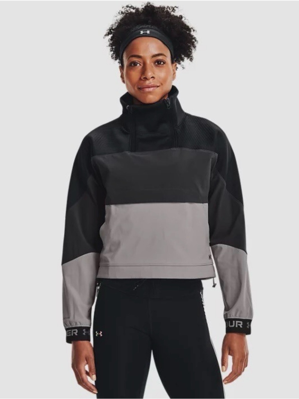 Under Armour Women’s UA RUSH™ Swacket Gray Black Size L
